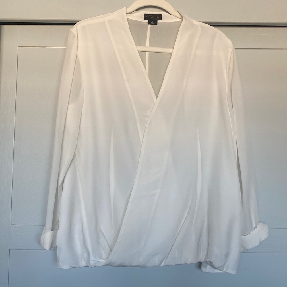 AS by DF 100% silk cross over blouse.